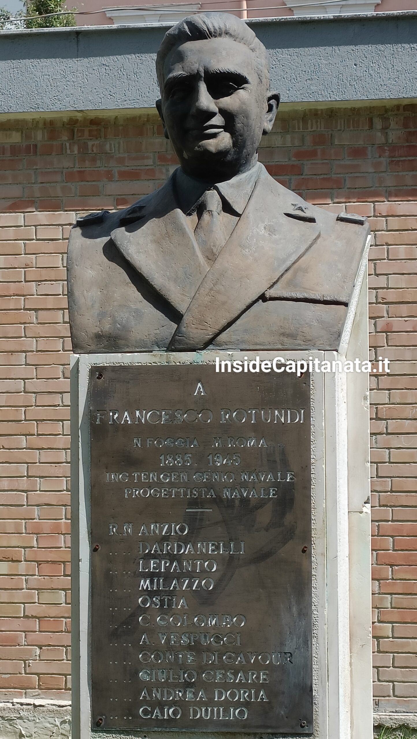 Il busto di Francesco Rotundi a Foggia